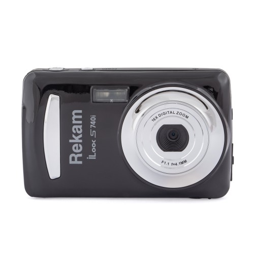 Камера цифровая Rekam iLook 740i чёрный •   разрешение: 16 мегапикселей;
•   экран: цветной TFT ЖК-монитор, 2.4 дюйма;
•   16-кратный цифровой зум;
•   питание: 3 батарейки типа "ААА" (не входят в комплект поставки).
