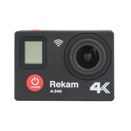 Экшн камера Rekam A340 • Наличие 2-х экранов; 
• Циклическая запись; 
• Поддержка micro SDHC карт до 64 Гб; 
• Быстрый старт; 
• WiFi; 
• угол обзора: 170°; 
• 4K; Full HDi; HD
