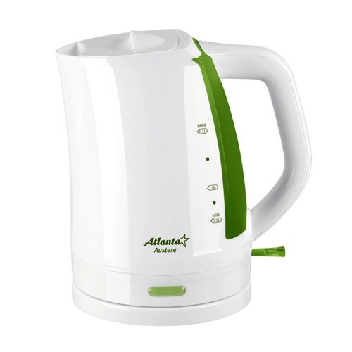 Электрический чайник дисковый ATLANTA ATH-617 белый/зеленый •	электрический чайник; 
•	объем: 1.7 литров; 
•	мощность: 2000. 

