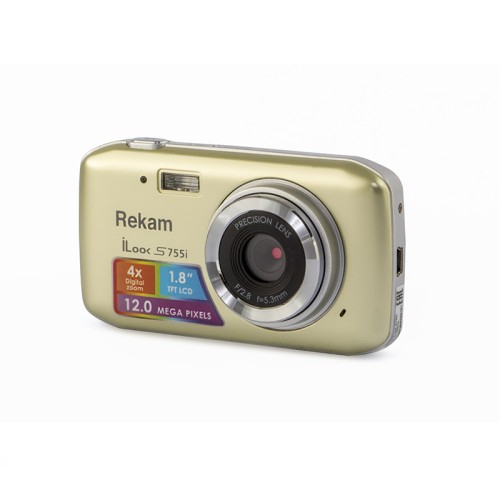 Цифровая камера Rekam iLook S755i champagne •	разрешение: 12 мегапикселей;
•	экран: 1.8” цветной TFT ЖК-монитор;
•	4-кратный цифровой зум;
