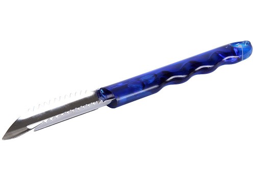 Нож IB01 с зубцами для чистки овощей, Заря 634-05 •   размеры - 19х2х1.3 см;
•   материалы -  сталь, поликарбонат.
 