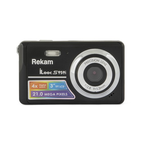 Фотокамера цифровая Rekam iLook S959i черный металлик •	разрешение: 21 мегапикселей;
•	экран: 3.0”, цветной ЖК-монитор;
•	зум: цифровой 4.0X.
