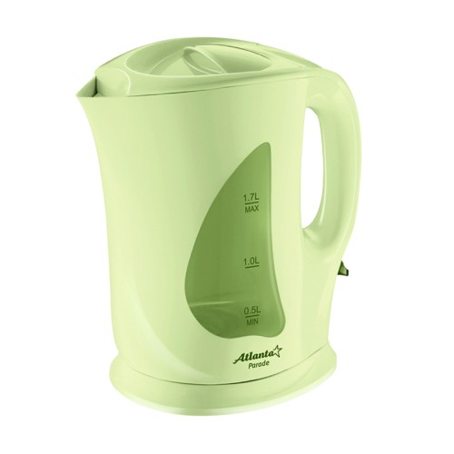 Электрический чайник ATLANTA ATH-723 зеленый •	электрический чайник; 
•	объём: 1,7 литров; 
•	защита от перегрева. 

