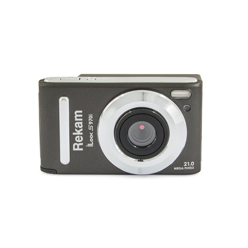 Цифровая камера Rekam iLook S970i чёрный металлик •	разрешение: 21 мегапиксель;
•	экран: 3” цветной TFT ЖК-монитор; 
•	зум: цифровой 8.0X; 
•	дополнительно: стабилизация; определение улыбки; серийная съёмка и др. 

