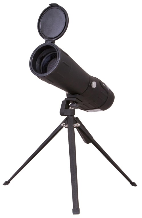 Зрительная труба Bresser Junior Spotty 20-60x60 •   зрительная труба с зум-объективом;
•   окуляр расположен наклонно;
•   после установки на штатив трубу можно вращать на 360°;
•   обрезиненная поверхность корпуса;
•   выдвижная бленда.
