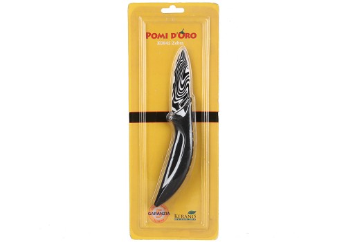 Нож керамический, бело-чёрное лезвие, Pomi d&#039;Oro K0845 Zebra Нож керамический Pomi d"Oro K0845 Zebra, изготовлен из белой/черной керамики Kerano™
