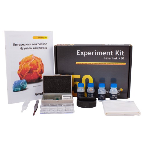 Набор для опытов с микроскопом Levenhuk K50 ● набор для опытов;
● полноцветное руководство. 


