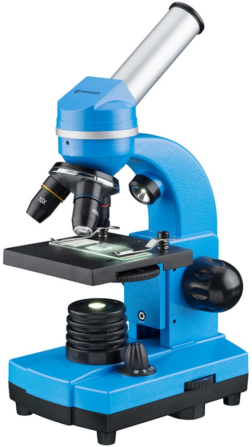 Микроскоп Bresser Junior Biolux SEL 40x-1600x, синий •   в комплект поставки включены набор для опытов и адаптер для смартфона;
