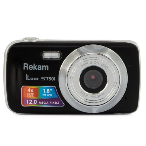 Цифровая камера Rekam iLook S750i /1 Черный •	разрешение: 12 мегапикселей;
•	экран: 1.8”, цветной ЖК-монитор;
•	зум: цифровой 4.0X.
