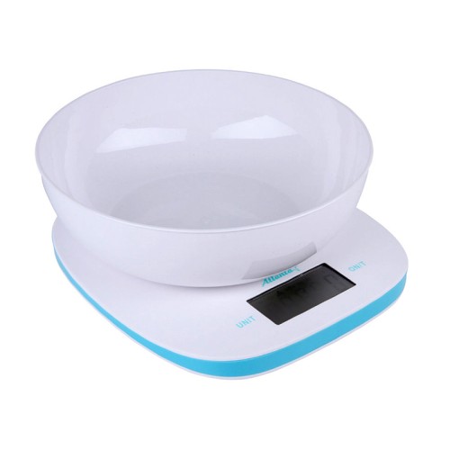 Весы кухонные электронные Atlanta ATH-6210 blue •	электронные кухонные весы
•	съемная чаша
•	точность взвешивания: 1г; 
•	обнуление веса. 

