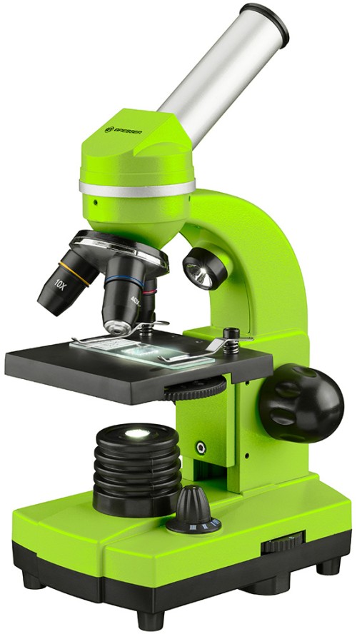 Микроскоп Bresser Junior Biolux SEL 40-1600x, зеленый BRESSER •   биологический монокулярный микроскоп начального уровня;
•   диапазон увеличений – от 40 до 1600 крат;
•   можно изучать прозрачные, полупрозрачные и непрозрачные образцы;
•   светодиодная подсветка с регулировкой яркости;
•   в комплект поставки включены набор для опытов и адаптер для смартфона;
