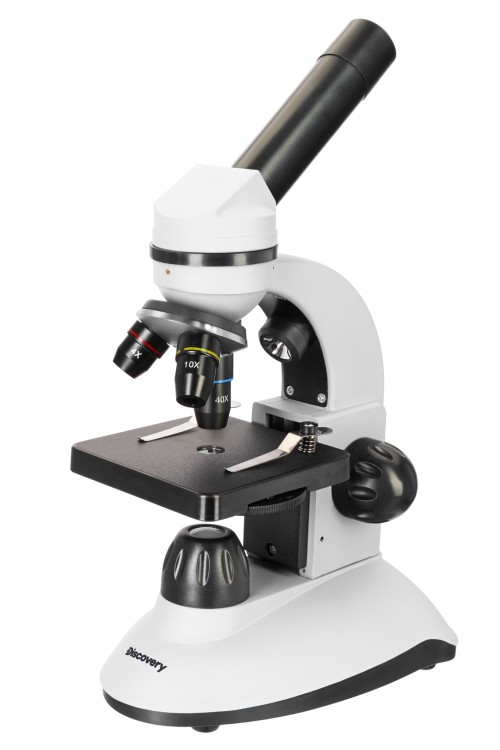 Микроскоп Discovery Nano Polar с книгой •   классический микроскоп начального уровня для учебы и хобби;
•   увеличение в диапазоне от 40 до 400 крат;
•   ахроматическая оптика из стекла, широкопольный окуляр;
•   наклонная монокулярная насадка – удобно для длительной работы;
•   комбинированная светодиодная подсветка, работающая от батареек;
•   в комплекте - познавательная иллюстрированная книга о микромире.
