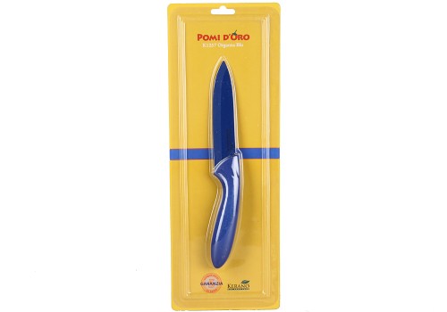 Нож керамический синий, Pomi d&#039;Oro K1257 Organza Blu K1257 Organza Blu , голубая керамика Kerano™, длина лезвия - 12 см, толщинаина 2 мм, синяя ручка