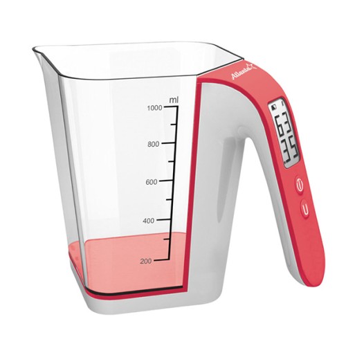Весы кухонные электронные с чашей ATLANTA ATH-6203 красный •	электронные весы – мерная чаша; 
•	предел взвешивания - 5 кг; 
•	точность измерения 1 г; 
•	обнуление веса; 
•	измерение объема жидкости. 

