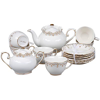 Чайный набор, 14 предметов, Rosenberg 8675 чайный набор, 14 предметов, чашка 200мл,чайник 1200 мл,блюдце 15,5см,сахарница 400г