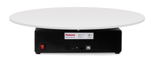 Стол вращающийся предметный Rekam 3D-makeR Т-20 для 3D фотосъемки •	максимальная нагрузка 20 кг;
•	диаметр поверхности 400 мм;
•	снимков на оборот до 400;
•	до 400 снимков за 1 оборот;
•	поддержка видеорежима.