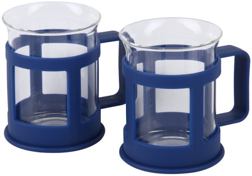 Набор из 2-х стаканов по 200 мл, Rosenberg RPL-795148 Стеклянные стаканы в пластиковых подстаканниках