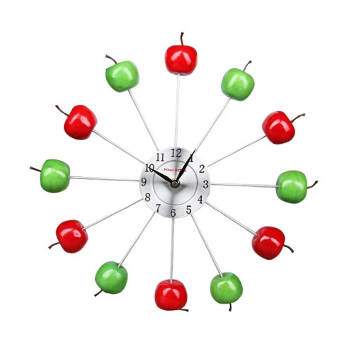 Часы настенные Pomi d&#039;Oro T3818-K •	настенные, кухонные часы; 
•	металлический циферблат; 
•	красные и зеленые яблоки. 

