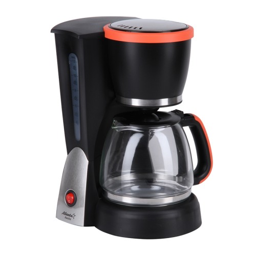 Электрическая кофеварка Atlanta ATH-2202 black •	капельная кофеварка; 
•	сменный фильтр; 
•	автоподогрев колбы. 
