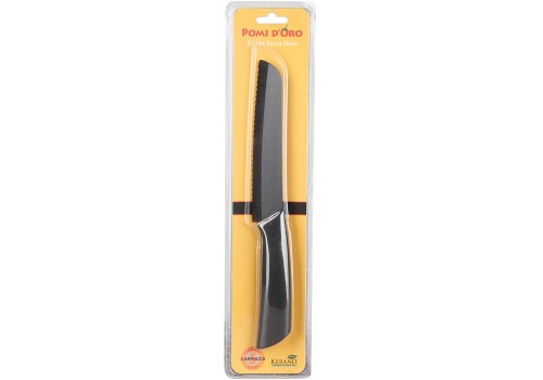 Нож керамический чёрный, Pomi d&#039;Oro K1554 Forza Nero K1554 Forza Nero, черная керамика Kerano™, длина лезвия - 15 см, толщинаина 2 мм, чёрная ручка.