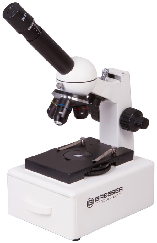 Микроскоп цифровой Bresser Duolux 20x-1280x Монокулярный биологический микроскоп Bresser Duolux 20x-1280x, который может использоваться как в учебном процессе, так и в домашней лаборатории. Микроскоп предназначен для изучения микропрепаратов в проходящем и отраженном свете по методу светлого поля. Качественная просветленная оптика обеспечивает контрастное изображение, а металлический корпус обеспечивает высокую надежность микроскопа. 