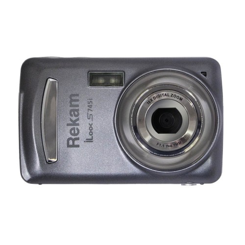 Камера цифровая Rekam iLook S745i Dark-gray • разрешение фото: 16 мегапикселей; 
• разрешение видео: FullHD; 
• экран: цветной TFT ЖК-монитор, 2.4 дюйма; 
• 16-кратный цифровой зум; 
• питание: 3 батарейки типа "ААА" (не входят в комплект поставки).