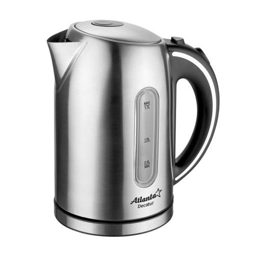 Электрический чайник металлический, Atlanta ATH-2425 black •	объем: 1.7 литра; 
•	материал: нержавеющая сталь; 
•	автоматическое отключение. 

