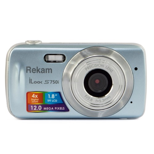 Цифровая камера Rekam iLook S750i серый металлик •	разрешение: 12 мегапикселей;
•	экран: 1.8”, цветной ЖК-монитор;
•	зум: цифровой 4.0X.
