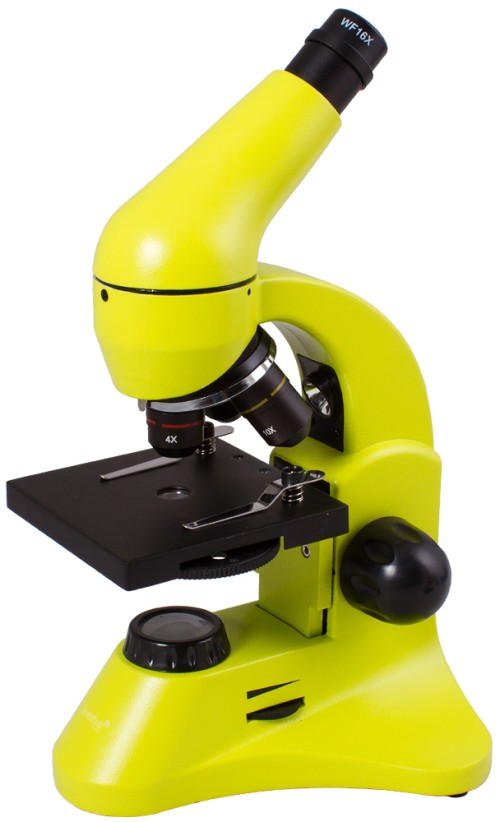 Микроскоп Lebenhuk Rainbow 50L PLUS, Lime/Лайм •    Биологический микроскоп с увеличением от 64 до 1280 крат
•    Линза Барлоу 2x - в комплекте
•    Прочный и устойчивый металлический корпус
•    Нижняя и верхняя светодиодные подсветки
•    Набор для опытов с микроскопом - в комплекте
•    Поставляется в удобном пластиковом кейсе
