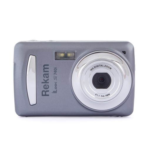 Камера цифровая Rekam iLook 740i тёмно-серый •   разрешение: 16 мегапикселей;
•   экран: цветной TFT ЖК-монитор, 2.4 дюйма;
•   16-кратный цифровой зум;
•   питание: 3 батарейки типа "ААА" (не входят в комплект поставки).
