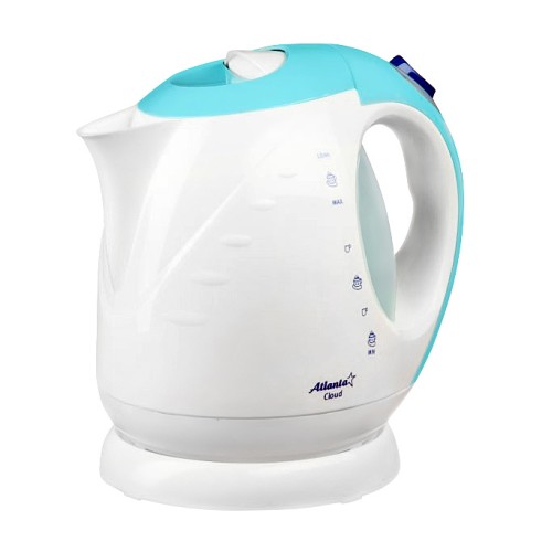 Электрический чайник дисковый ATLANTA ATH-630 белый/синий •	дисковый электрический чайник; 
•	объем: 2 литра; 
•	защита от перегрева без воды. 

