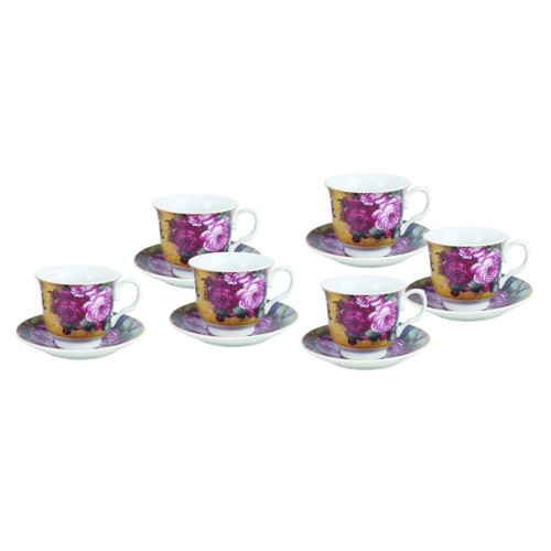 Чайный набор, 12 предметов, Rosenberg R-115128 •   набор чашек с блюдцами;
•   объём чашки - 250 мл;
•   материал - керамика.
