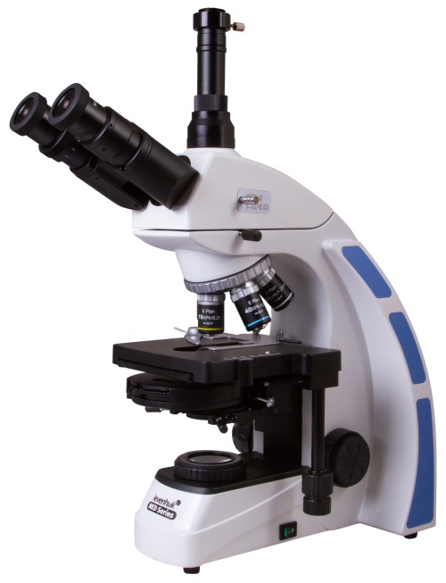 Микроскоп Levenhuk MED 45T, тринокулярный •   увеличение - 40–1000 крат;
•   тринокулярная насадка; 
•   "бесконечные" фазовые планахроматические объективы;
•   фазовый конденсор (с тёмным полем).
