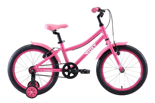 Детский велосипед Stark&#039;20 Foxy Girl 18 розовый/белый •   модель разработана для девочек;
•   колеса - 18 дюймов;
•   материал рамы - алюминиевый сплав;
•   количество скоростей - 1;
•   амортизация - Rigid (жесткий):,br/>
•   задний тормоз - V-Brake.
