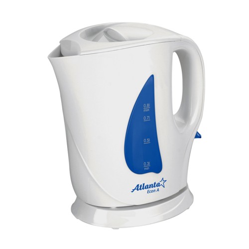 Электрический чайник ATLANTA ATH-717 синий •	электрический чайник; 
•	объем: 0,8 литров; 
•	быстрое закипание; 
•	защита от включения без воды. 

