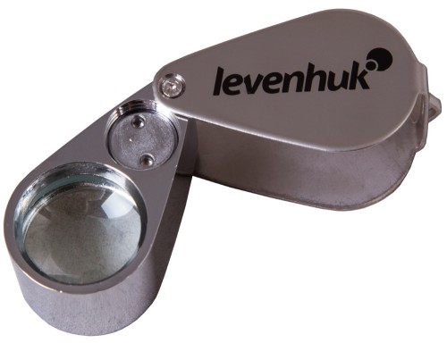 Лупа Levenhuk Zeno Gem M9 •  складная лупа в металлическом корпусе
•  с 30-кратной линзой из оптического стекла 
•  со встроенной светодиодной подсветкой
