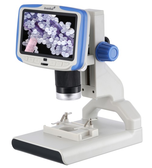 Микроскоп цифровой Levenhuk Rainbow DM500 LCD •   диагональ встроенного экрана – 5 дюймов, возможность поворота;
•   цветное изображение, запись фото и видео в высоком разрешении;
•   светодиодная подсветка с регулировкой яркости и возможностью работы от аккумулятора;
•   в комплекте готовые микропрепараты для проведения исследований;
•   беспроводной пульт управления для запуска фотографирования и записи видео.
