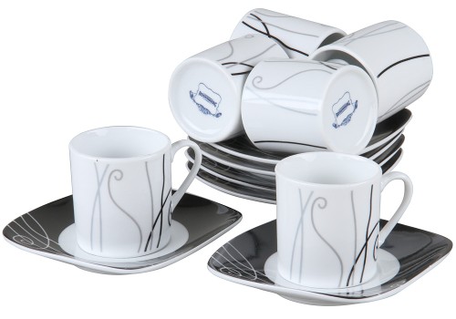 Кофейный набор, 12 предметов, Rosenberg RPO-085002-12 Кофейный набор из 6-и чашек и 6-и блюдец