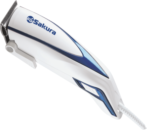 Машинка для стрижки, Sakura SA-5100BL •   установка длины волос с помощью поворотного рычажка; 
•   насадки 3, 6, 9 и 12 мм; 
•   питание от электросети.
