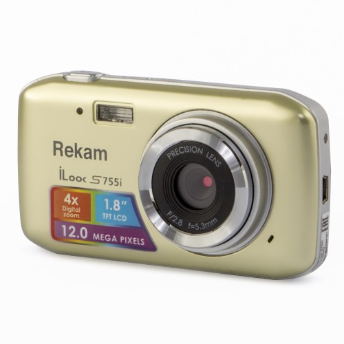 Цифровая камера Rekam iLook S755i champagne /3 Уценённый товар: витринный образец. Предоставляется полная гарантия.

•	разрешение: 12 мегапикселей;
•	экран: 1.8” цветной TFT ЖК-монитор;
•	4-кратный цифровой зум;
