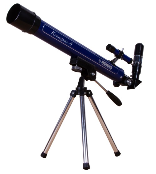 Телескоп настольный Konus Konuspace-4 50/600 AZ •   настольный телескоп для детей;
•   рефрактор – классическая оптическая схема;
•   небольшой металлический штатив;
•   множество оптических аксессуаров для наблюдений;
•   хороший выбор для изучения Луны и наземных ландшафтов.
