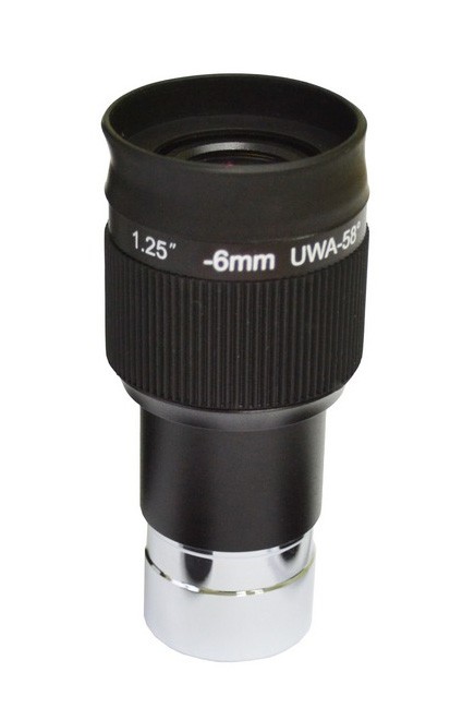 Окуляр Levenhuk UWA 58 25 мм, 1,25 Широкоугольный окуляр. Фокусное расстояние 6 мм