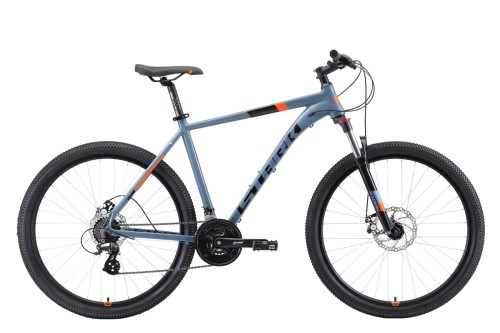 Горный велосипед Stark&#039;19 Router 29.3 HD голубой/чёрный/оранжевый 20 •   колеса 29.3";
•   материал рамы - алюминиевый сплав;
•   количество скоростей - 21;
•   пол - унисекс;
•   амортизация - Hard tail, ход вилки - 100 мм;
•   задний тормоз - дисковый гидравлический;
•   задний переключатель - Shimano Altus RD-M310.
