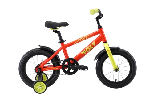 Детский велосипед Stark&#039;19 Foxy 14 оранжевый/зелёный •   колёса - 14 дюймов;
•   материал рамы: алюминиевый сплав;
•   количество скоростей: 1;
•   для девочек и мальчиков;
•   амортизация: Rigid (жёсткий);
•   передний тормоз отсутствует, задний тормоз - ножной.
