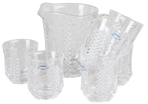 Набор питьевой, 7 предметов, Rosenberg RGL-795012 •      Набор: 1 кувшин и 6 стаканов;
•      Материал: стекло
