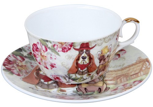 Чайная пара Rosenberg RCE-255003-Dog Набор для чая: чашка и блюдце