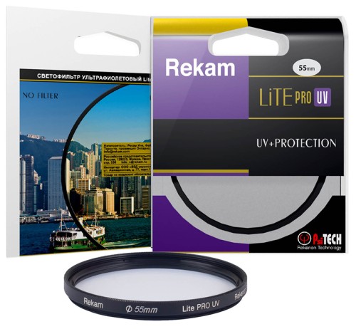 Комплект светофильтр Rekam UV 55 мм  переходное кольцо 52-55 мм •	защита от ультрафиолетовых лучей;
•	повышение контрастности;
•	защита объектива от механических повреждений, пыли и грязи.

