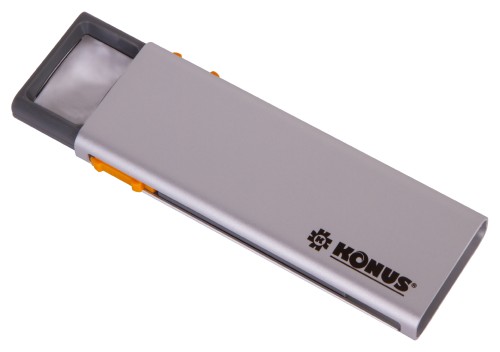 Лупа Konus Dual 3/6x KONUS •   две линзы с увеличением 3 и 6 крат;
•   карманный форм-фактор, раздвижной корпус;
•   светодиодная подсветка, работающая от аккумулятора.
