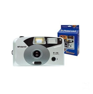Фотоаппарат 35мм Polaroid F-15 35 mm photo cam  Eco Box Kit /1 •	уцененный товар: в плохой упаковке;
•	моторная 35-мм (пленочная) камера;
•	фиксированная фокусировка; 
•	большой видоискатель с рамкой.
