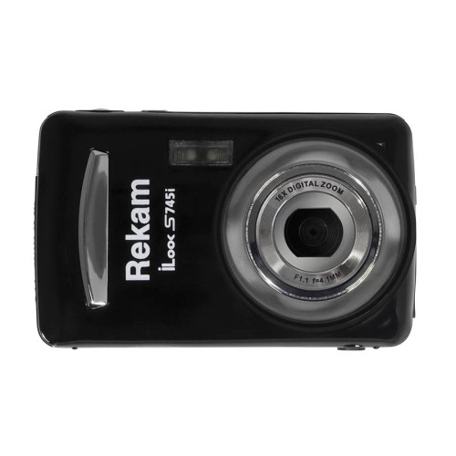 Камера цифровая Rekam iLook S745i Black • разрешение фото: 16 мегапикселей; 
• разрешение видео: FullHD; 
• экран: цветной TFT ЖК-монитор, 2.4 дюйма; 
• 16-кратный цифровой зум; 
• питание: 3 батарейки типа "ААА" (не входят в комплект поставки).
